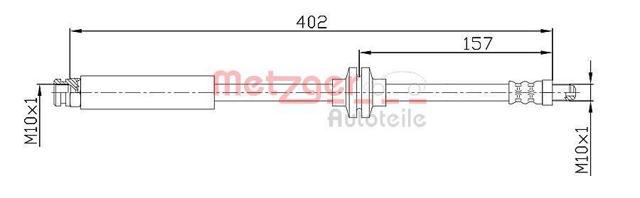 Flexible de frein (Durite de frein) METZGER 4110108